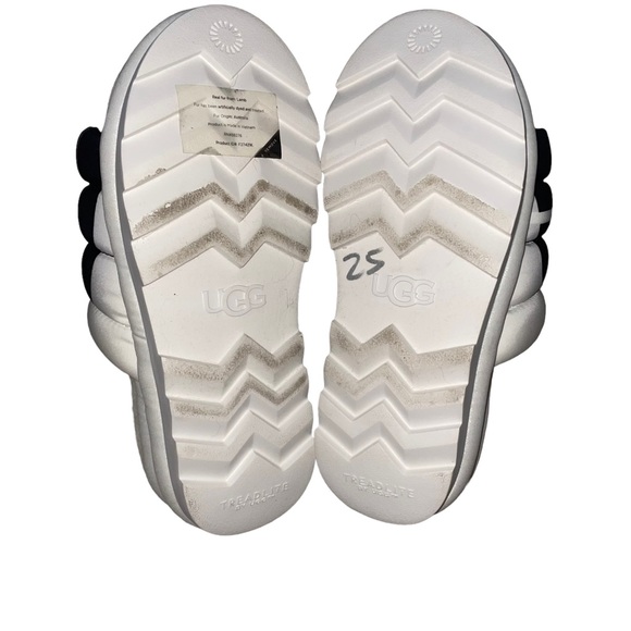 UGG Treadlite White Chunky Platform Slides Large UGG Spellout Woman's Size 10 - Picture 4 of 8
